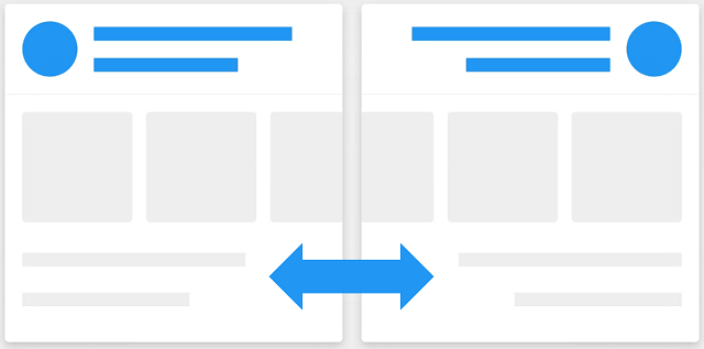 As informações são lidas da direita para a esquerda em layouts da direita para a esquerda.
